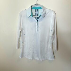 Callaway Opti Dri Polo Shirt Women's Size Large Printed Short Sleeve Athletic